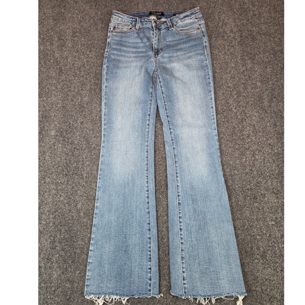 Judy Blue Bootcut Jeans Womens 9/29 Blue Medium Wash Raw Hem